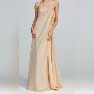 NWT Halston Strapless Chiffon Gown